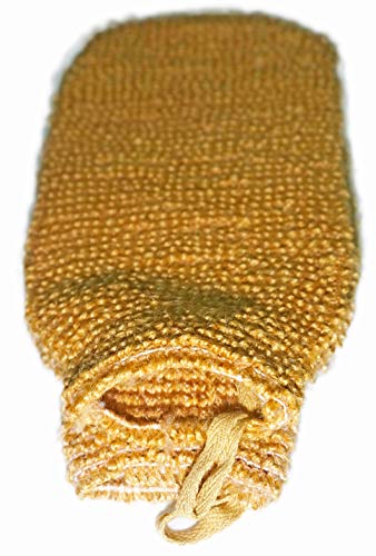 JINS-Hung 2 Pack (5.1×9.0 inches) Natural Vegetable Fiber Exfoliating Sisal Bath Spa Shower Scrubber Loofah Rub Glove Mitt Mitten - Great for Your Skin Care in The Bath - Anti - Aging - Image 2