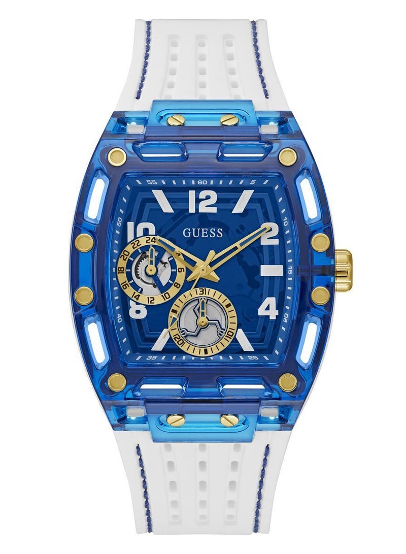 GUESS ساعة GUESS متعددة الوظائف باللون الأبيض والأزرق للرجال - GW0499G6 - Image 1
