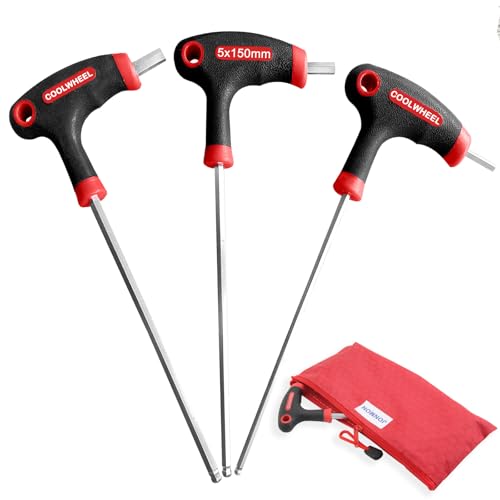COOLWHEEL Bike Hex Allen Key Wrench Set - 4/5/6mm Bicycle T-handle Energy Saving Hex Key Screwdriver Tool Kits with Ball End for Bike Pedal Handlebar Disc Brake Mount Repair - Image 1
