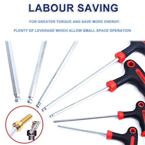 COOLWHEEL Bike Hex Allen Key Wrench Set - 4/5/6mm Bicycle T-handle Energy Saving Hex Key Screwdriver Tool Kits with Ball End for Bike Pedal Handlebar Disc Brake Mount Repair - Image 4
