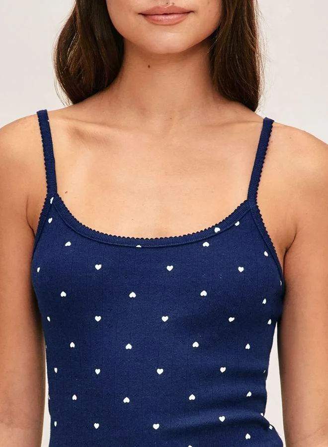 Undiz Mesh tank top with heart print