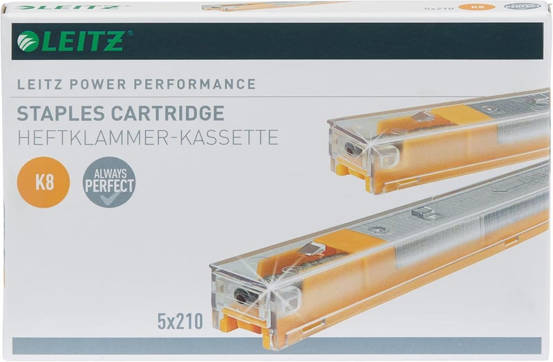 LEITZ 55920000 K8 Power Performance Stapler Cartridge, 40 Sheet Capacity, Strong Steel, 1050 Staples, Length 8 mm Tiered purchase options - Image 2