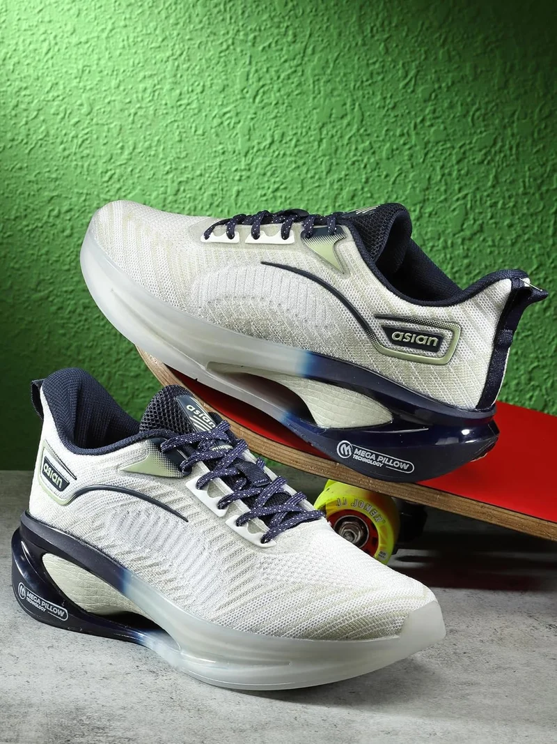 أسيان White Pista Sneakers for Men