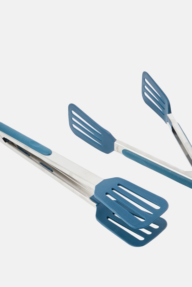 Phantom Chef 2 Pcs Silicon Tongs Set, Navy - Image 3