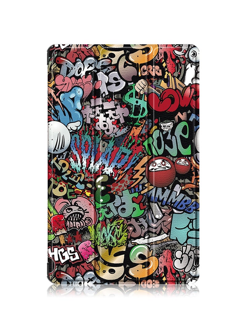 URBBKING Slim Stand Hard Back Shell Smart Cover Case for Honor Pad X9a, Auto Wake/Sleep Graffiti - Image 2
