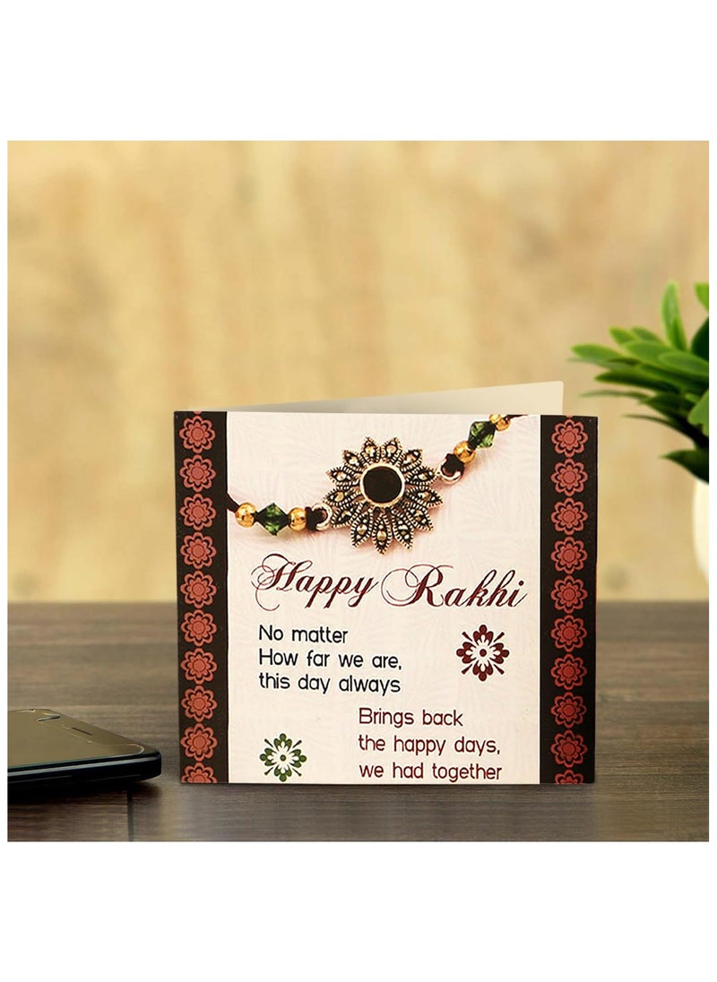 TIED RIBBONS - TIED RIBBONS Rakhi For Brother With Gift - Premium Rakhi With Mini Idol Statue Mini Greeting Card- Rakhi Gift For Brother, Men - Image 1