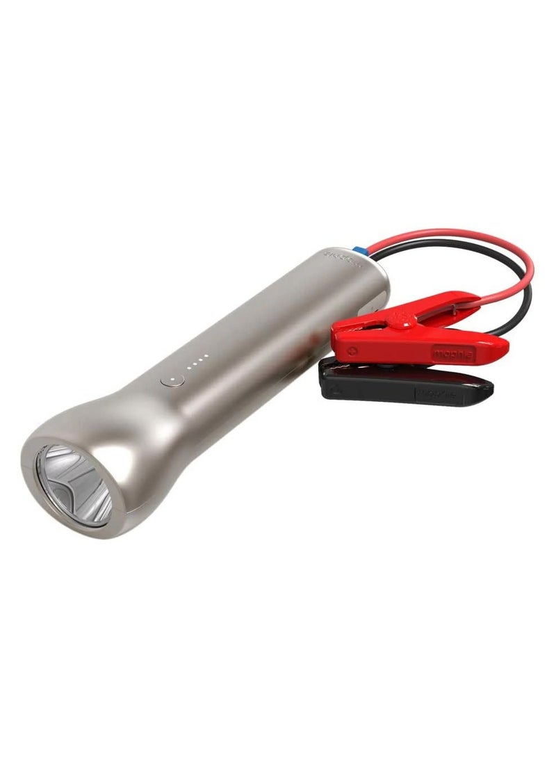 mophie - Powerstation GO Flashlight - Rechargeable Lithium Flashlight with Portable Car Jump Starter - LED Flashlight, USB Port to Charger Devices - Grey - Image 1