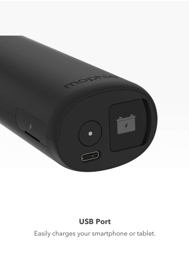 mophie - Powerstation GO Flashlight - Rechargeable Lithium Flashlight with Portable Car Jump Starter - LED Flashlight, USB Port to Charger Devices - Grey - Image 1