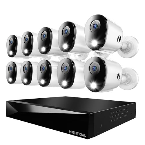 Night Owl 2-Way Audio 20 Channel DVR Video Home Security Camera System with (10) Wired 4K HD Indoor/Outdoor Deterrence Cameras and 2TB Hard Drive (Add up to 4 Wi-Fi Cameras) (10 Camera) - Image 1