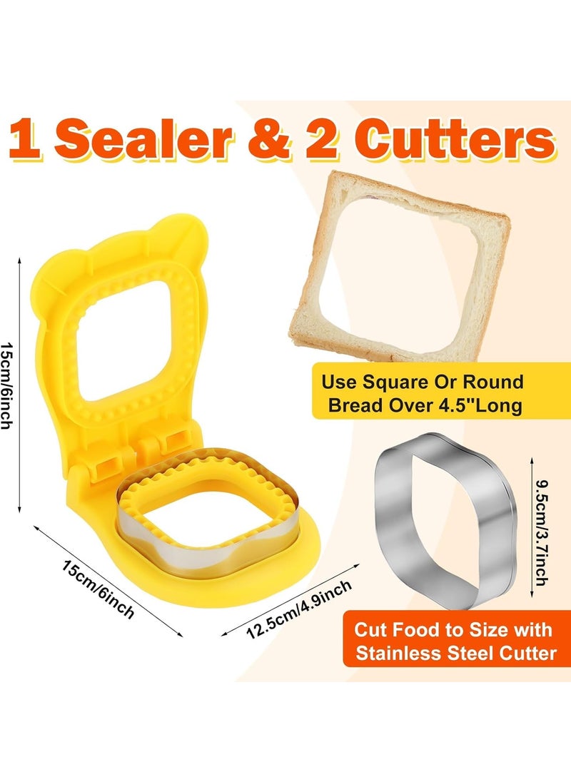 ZSIGNS - ZSIGNS Square Shaped Sandwich Cutter 4 inch Uncrustables Sandwich Maker Sandwich Cutter and Sealer for Kids Lunch Breakfast Easy to Use DIY Bread Sandwich Maker - Image 1
