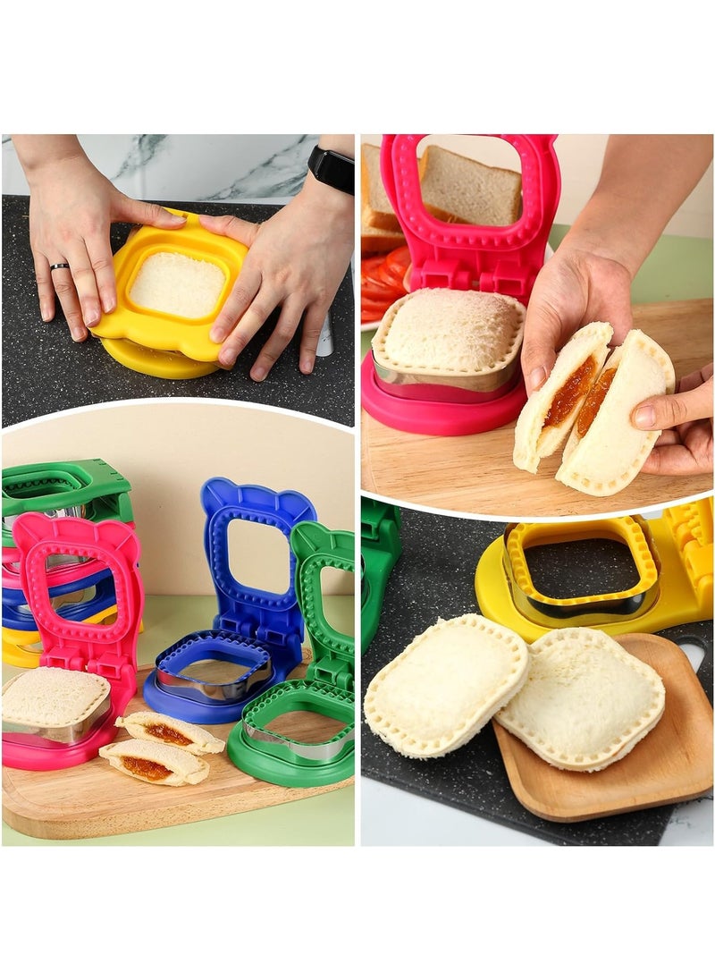 ZSIGNS - ZSIGNS Square Shaped Sandwich Cutter 4 inch Uncrustables Sandwich Maker Sandwich Cutter and Sealer for Kids Lunch Breakfast Easy to Use DIY Bread Sandwich Maker - Image 1