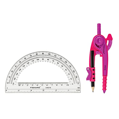 Fiskars Geometry Set, Compass and Protractor Set, Color Received May Vary - Image 2