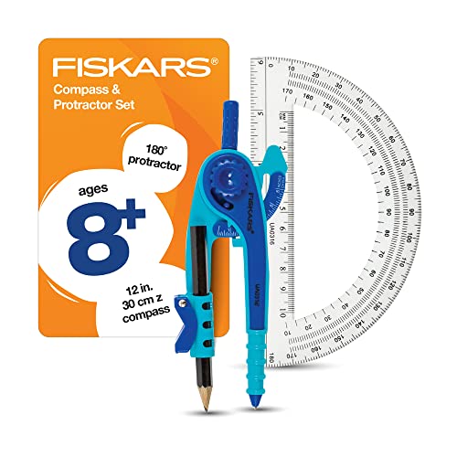 Fiskars Geometry Set, Compass and Protractor Set, Color Received May Vary - Image 1