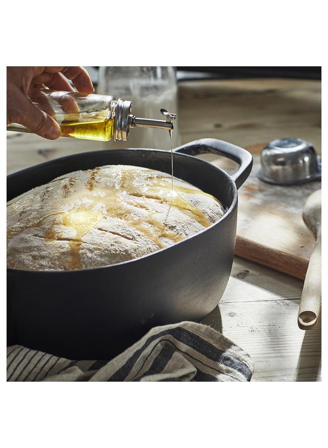 زبون زجاجة زيت/خل، زجاج شفاف/فولاذ مقاوم للصدأ، 16 سم - Image 5