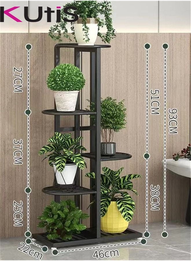Kutis Flowers Pot Plant Display Stand Painted Steel Black 93x46x22 Centimeter  - Image 3