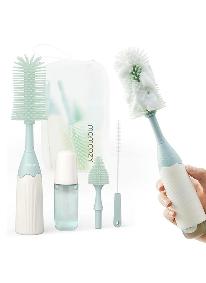 Bottle Brush Kit, Innovative Push-Press Design for Better Cleaning - Baby Bottle Cleaner Brush for Baby Bottle, Breast Pumps, Nipples, and More - Can Generate Foam for Better Cleaning - pzsku/Z79E6F834A0AE51F5B74FZ/45/_/1718180588/538251a5-6ca2-4cf8-b746-1ccd0beb63fd