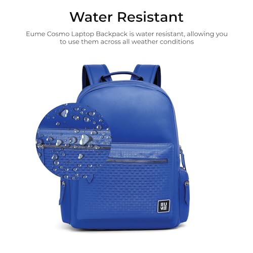 EUME Cosmo 16L Laptop Bag for Men, Midnight Blue | 1 Large Compartment Office Laptop Backpacks | Fits Up to 13.5" Laptop | Premium Vegan Leather | Travel Bag | Bagpacker Bag for Men and Women - Image 5