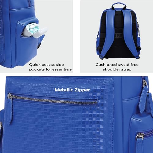 EUME Cosmo 16L Laptop Bag for Men, Midnight Blue | 1 Large Compartment Office Laptop Backpacks | Fits Up to 13.5" Laptop | Premium Vegan Leather | Travel Bag | Bagpacker Bag for Men and Women - Image 3