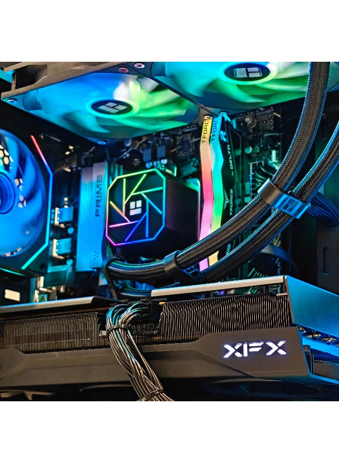  موستيك للتجارة العامة ذ م م كمبيوتر ألعاب AMD Ryzen 7-7800X3D بتردد يصل إلى 5.0 جيجاهرتز | بطاقة رسومات RADEON AMD RX 9070XT سعة 16 جيجابايت GDDR6 | ذاكرة وصول عشوائي DDR5 سعة 32 جيجابايت بتردد 6000 ميجاهرتز | قرص SSD M.2 NVMe سعة 1 تيرابايت | مبرد سائل 240 مم | متوافق مع WiFi | Windows 11 Pro None - Image 2