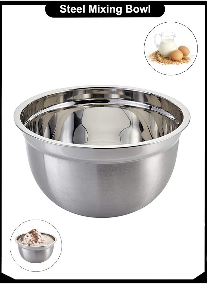 A TO Z 26 cm Stainless Steel Mixing Bowl – 3 Liter Capacity, 14 cm Deep – Mirror Finish, Durable, Multi-Purpose for Mixing, Baking, Salad & Serving  - Image 3