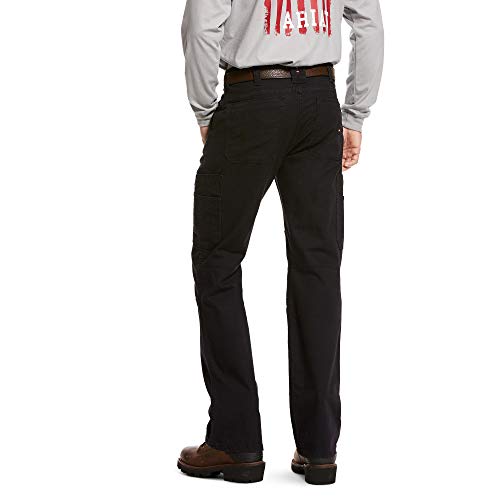 ARIAT Men’s Flame Resistant M5 Straight Stretch DuraLight Canvas Stackable Straight Leg Pant Iron Gray - Image 2