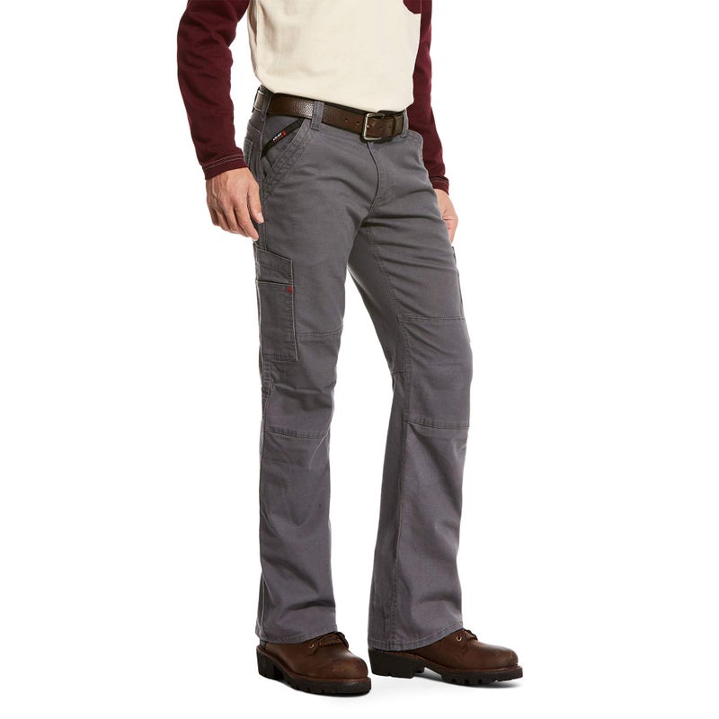ARIAT Men’s Flame Resistant M5 Straight Stretch DuraLight Canvas Stackable Straight Leg Pant Iron Gray - Image 5