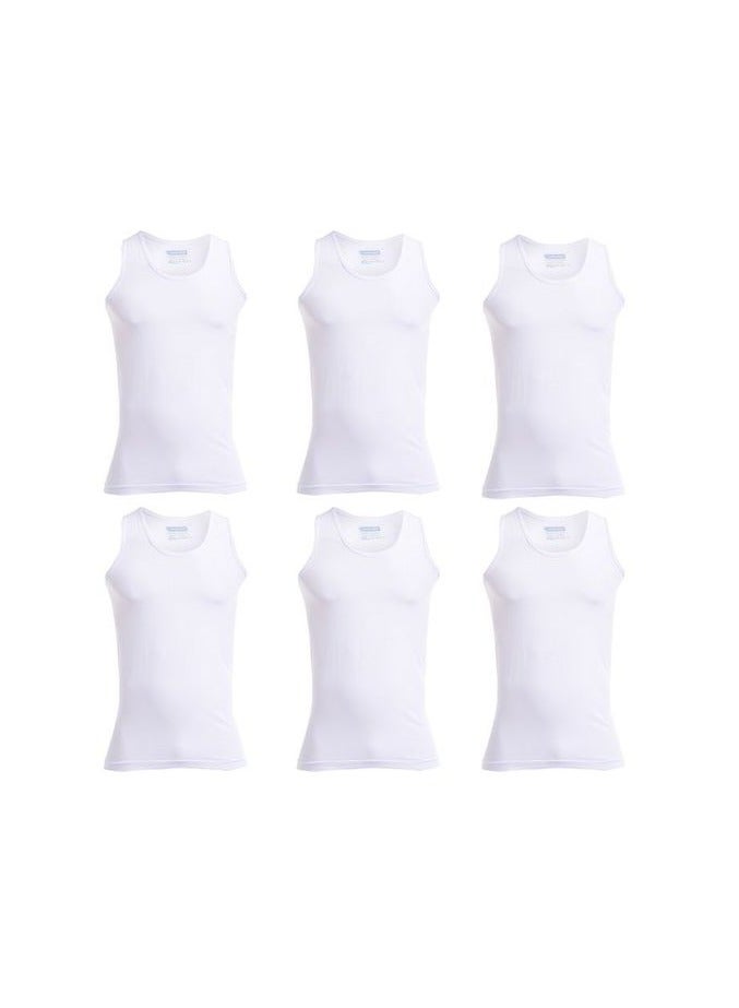 Embrator pack of 6 white undershirts cotton 100%