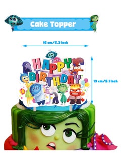 General Mind Agent Team Theme Birthday Party Decoration Inside Out Birthday Flag Cake Card Balloon Party  - Image 2