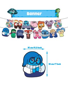 General Mind Agent Team Theme Birthday Party Decoration Inside Out Birthday Flag Cake Card Balloon Party  - Image 3