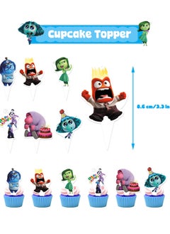 General Mind Agent Team Theme Birthday Party Decoration Inside Out Birthday Flag Cake Card Balloon Party  - Image 5