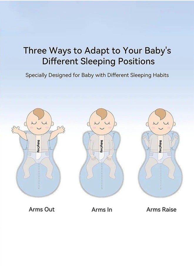 Beauenty - 4 PCS Baby Swaddle Blanket Sack, Baby Sleeping Bag with Arms Free Design, Transition to Arm Freedom Wearable for Newborn Girl and Boy, 100% Breathable Cotton 3-6Months - Image 1
