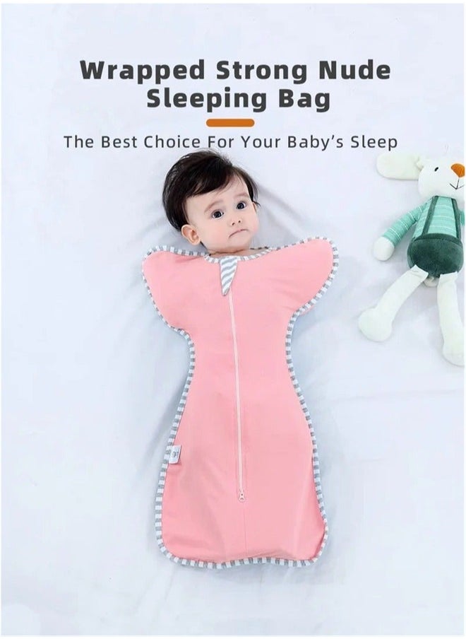 Beauenty - 4 PCS Baby Swaddle Blanket Sack, Baby Sleeping Bag with Arms Free Design, Transition to Arm Freedom Wearable for Newborn Girl and Boy, 100% Breathable Cotton 3-6Months - Image 1