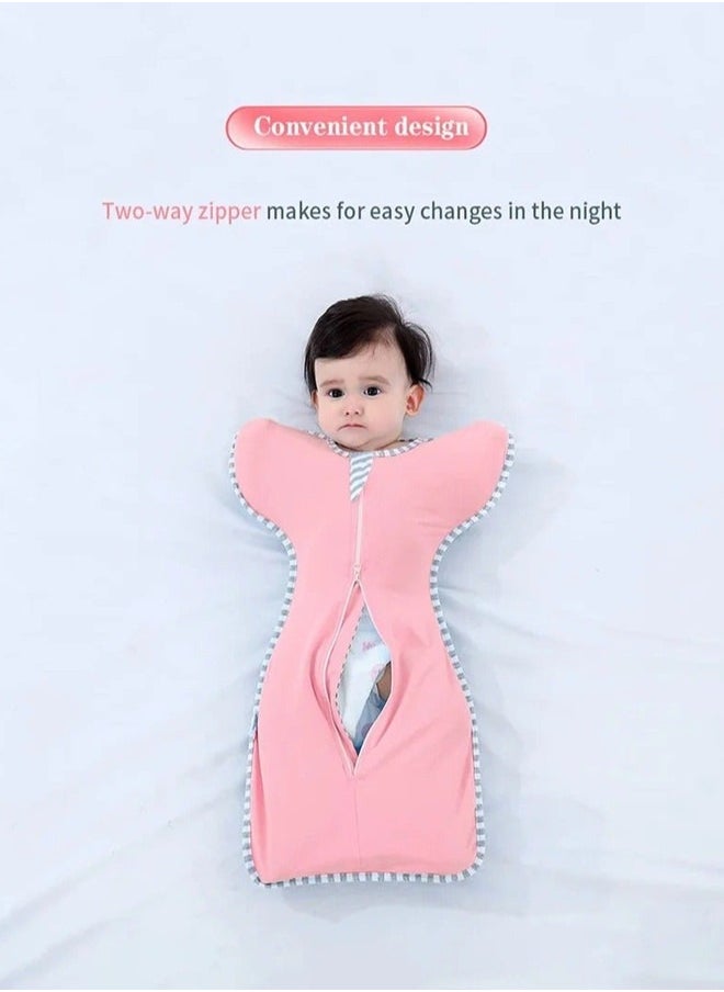 Beauenty - 4 PCS Baby Swaddle Blanket Sack, Baby Sleeping Bag with Arms Free Design, Transition to Arm Freedom Wearable for Newborn Girl and Boy, 100% Breathable Cotton 3-6Months - Image 1