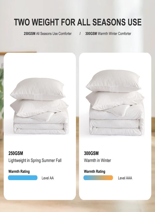 COTTEBED White Twin Bed Comforter Set - XL Twin Bedding Size Down Comforter with Pillow Sham Super Soft Fluffy Comfortable PolyCotton for Kids College Dorm Boys Girls School All Season Use Twin/TwinXL - Image 5