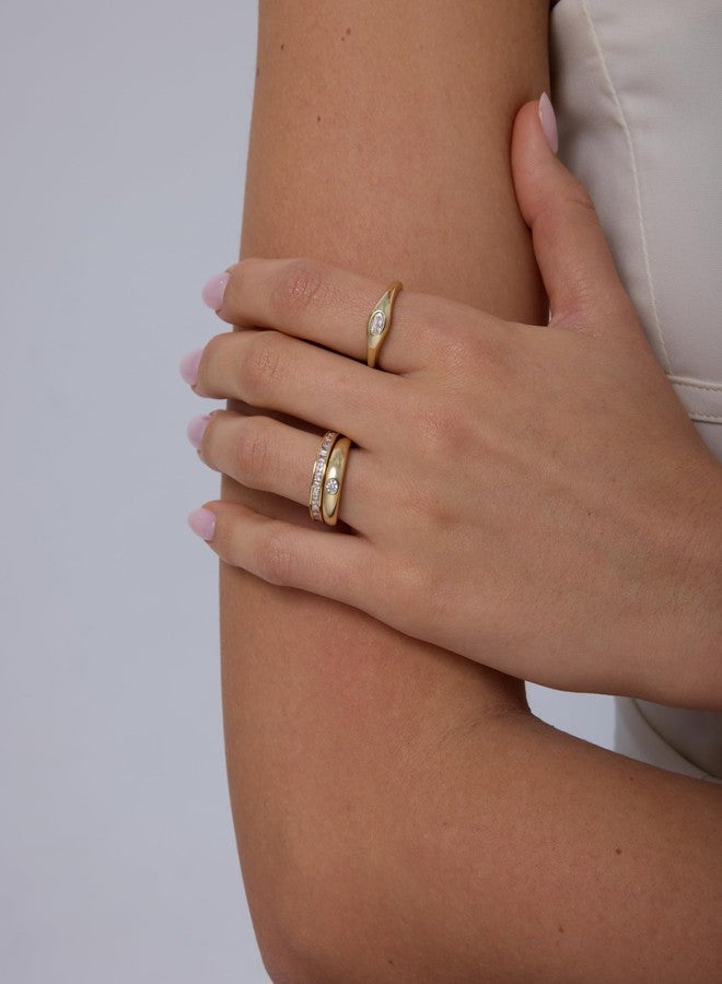 PAVOI 14K Yellow Gold Plated Stackable Rings for Women, Yellow Gold - Image 3