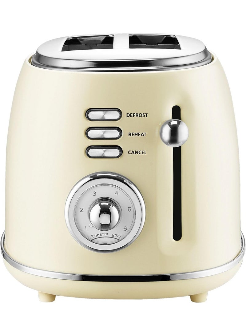 M.A&F's Vintage Style 2-Slice Toaster,Retro,2 Extra Wide Bread Slots,Quality Enamel Finish,Stainless Steel Construction,Defrost and Cancel Features,Ideal for a Variety of Breads - Image 1