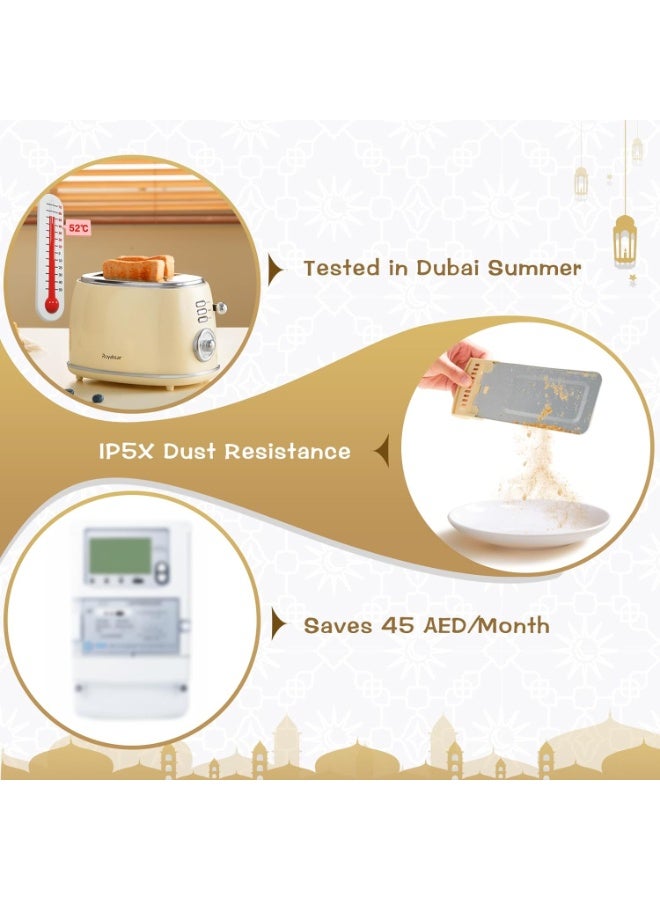 M.A&F's Vintage Style 2-Slice Toaster,Retro,2 Extra Wide Bread Slots,Quality Enamel Finish,Stainless Steel Construction,Defrost and Cancel Features,Ideal for a Variety of Breads - Image 3