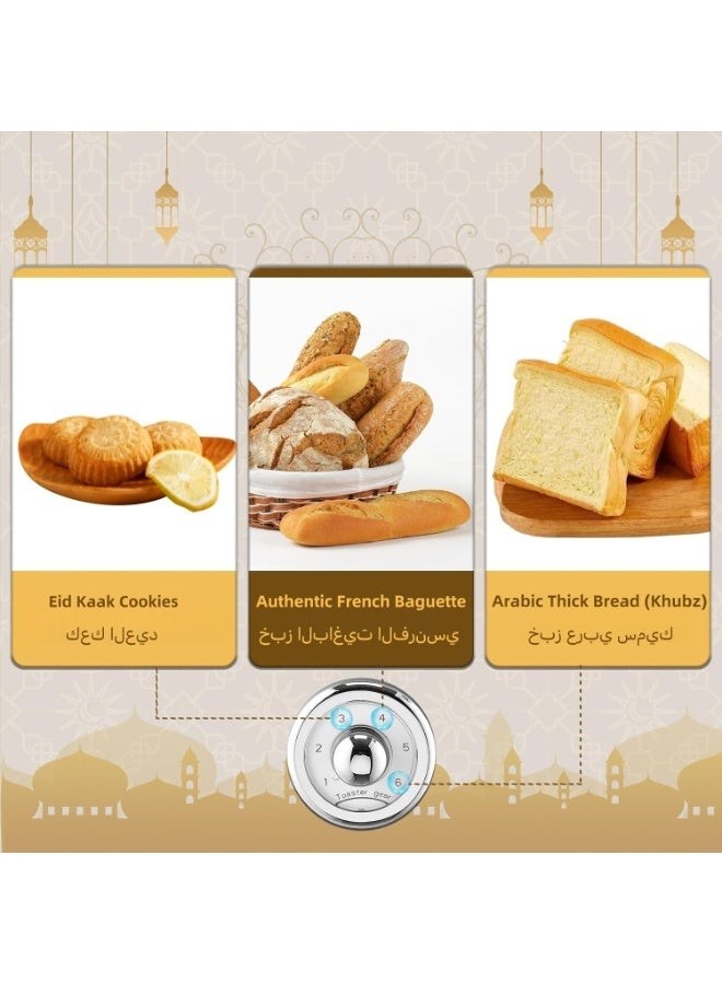 M.A&F's Vintage Style 2-Slice Toaster,Retro,2 Extra Wide Bread Slots,Quality Enamel Finish,Stainless Steel Construction,Defrost and Cancel Features,Ideal for a Variety of Breads - Image 5