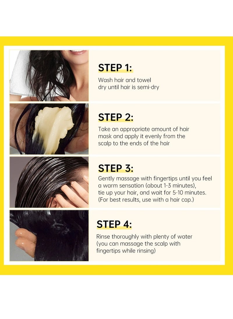 PURC - Rosemary Oil Hair Mask,  Anti Dandruff Smoothing Cream, Natural Ingredients Ginger Oil Hair Loss Treatment Mask, Smooth And Effective Anti Hair Loss  Hair Essence For Hair Growth - Image 1