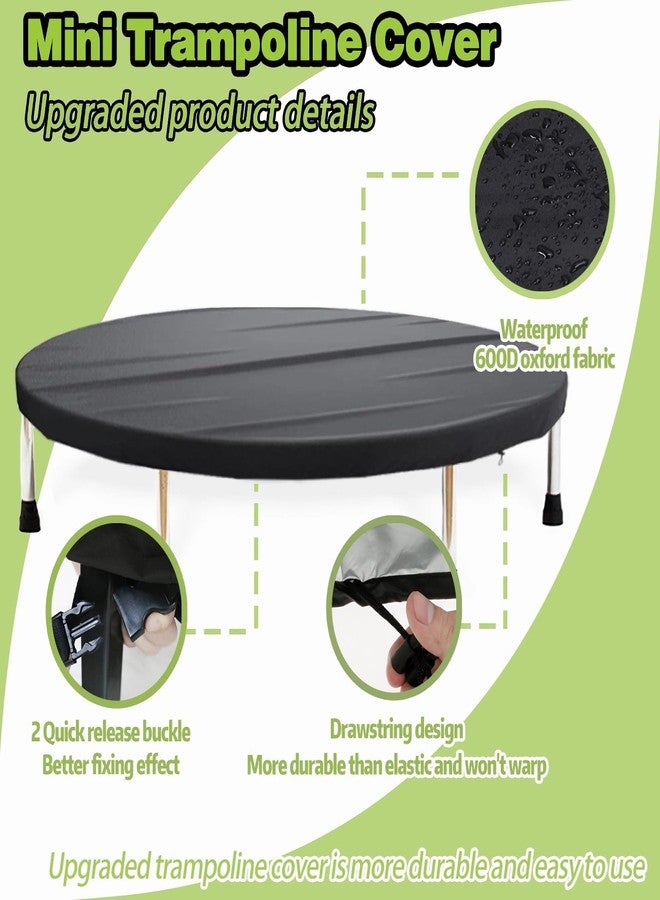 WBLCDH Trampoline Cover, Mini Trampoline Covers, Waterproof Toddler /Adults Fitness Trampoline Covers for Indoor/Outdoor/Garden Rebounder, Not Spring Cover (Black, 36inch) - Image 3