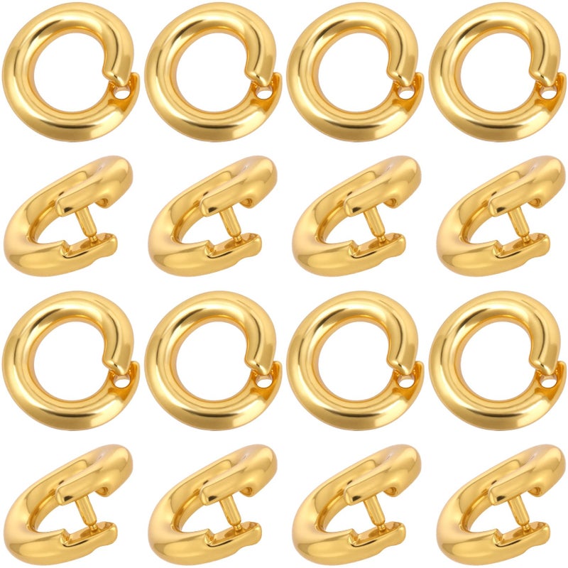 Winsyison 20pcs Split Open End Jump Rings, 18K Gold Plated Locking Circle Clasp Ring, ID 3mm Connector Accessories for Earrings Bracelets Necklaces DIY Crafts Jewelry Making - Image 1