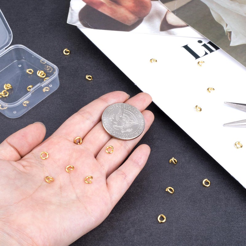 Winsyison 20pcs Split Open End Jump Rings, 18K Gold Plated Locking Circle Clasp Ring, ID 3mm Connector Accessories for Earrings Bracelets Necklaces DIY Crafts Jewelry Making - Image 4