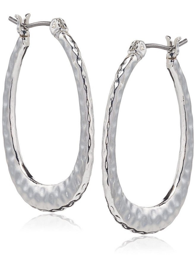 NINE WEST Teardrop Hoop Earrings Silver Toneone Size60522224G03 - Image 1