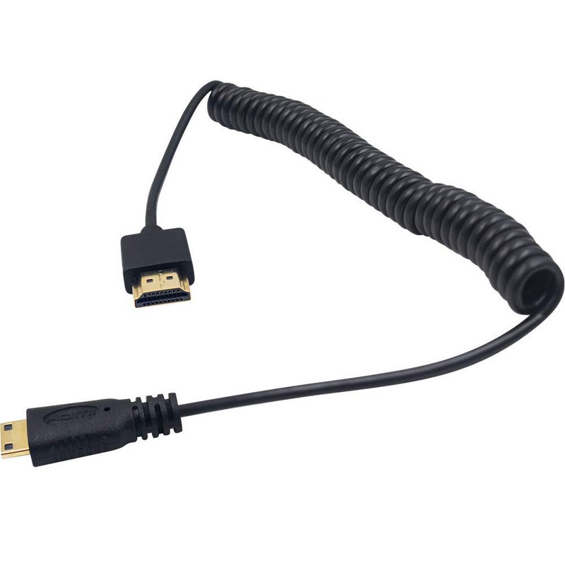 Duttek Ultra Thin 4K Mini HDMI to HDMI Cable, 6 FT/1.8, HDMI to Mini HDMI 2.0 Coiled Cable Support 4K Ultra HD, 1080p, 3D,for Projector, Monitor, Camcorder - Image 2