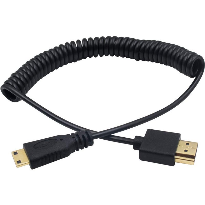 Duttek Ultra Thin 4K Mini HDMI to HDMI Cable, 6 FT/1.8, HDMI to Mini HDMI 2.0 Coiled Cable Support 4K Ultra HD, 1080p, 3D,for Projector, Monitor, Camcorder - Image 3
