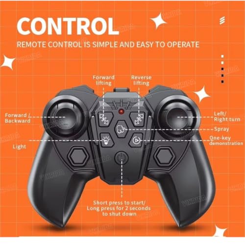 VikriDA 6 Wheel Stunt RC Car for Kids | 2.4GHz Remote Control Toy Car with Lights, Spray Function, 360° Spin, High-Speed Off-Road Stunt Car – Matte Black - Image 5