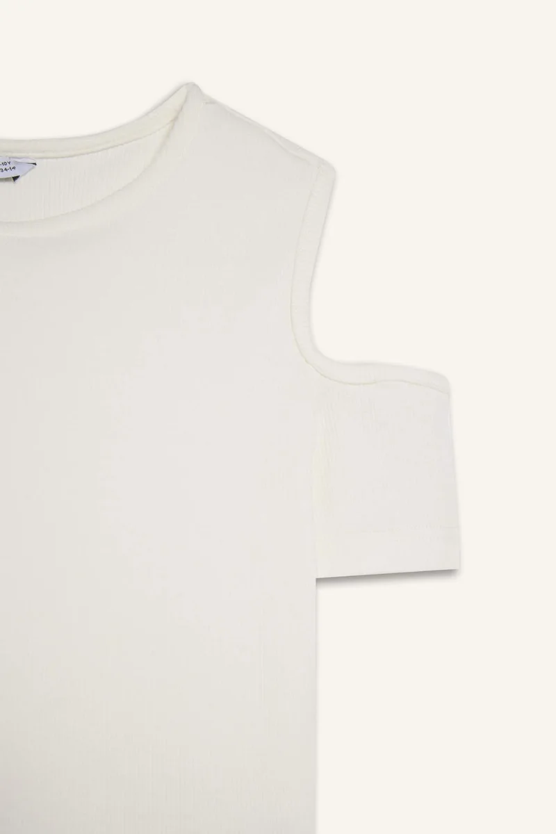 DeFacto Girl Crew Neck Ribbed T-Shirt