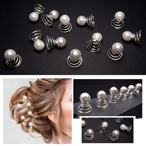TUUXI 84 Pcs Spiral Hair Pins Hair Pearls Hair Jewelry Hair Twister Screws for Women Bun Wedding Bridal Bridesmaids Prom - Image 3