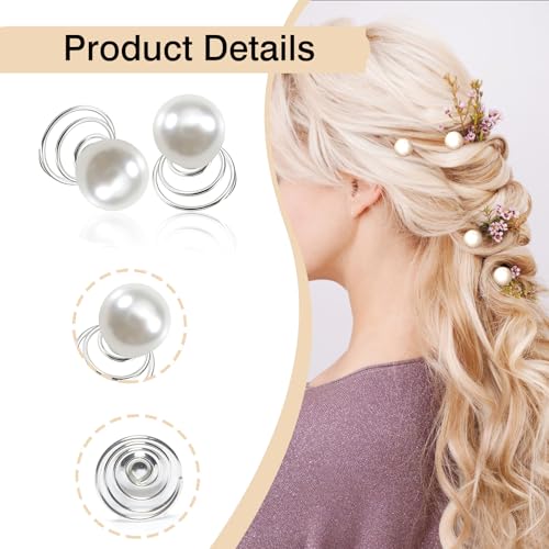 TUUXI 84 Pcs Spiral Hair Pins Hair Pearls Hair Jewelry Hair Twister Screws for Women Bun Wedding Bridal Bridesmaids Prom - Image 4