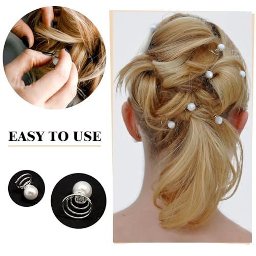 TUUXI 84 Pcs Spiral Hair Pins Hair Pearls Hair Jewelry Hair Twister Screws for Women Bun Wedding Bridal Bridesmaids Prom - Image 5